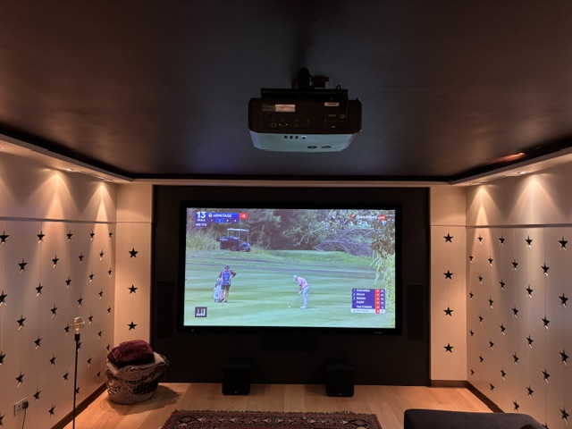 Stewart filmscreen, Klipsch in wall loudspeakers, SVS subwoofers, Integra AVR, JVC projector, Control 4 control solution Stewart filmscreen, Klipsch in wall loudspeakers, SVS subwoofers, Integra AVR, JVC projector, Control 4 control solution